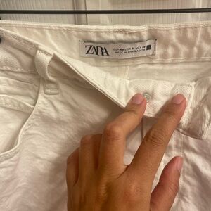 White Zara denim shorts